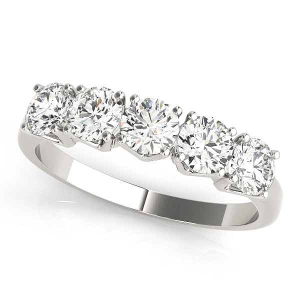 5-Stone Half Eternity Ring in 10K/14K gold and platinum with certified lab-grown or natural diamonds