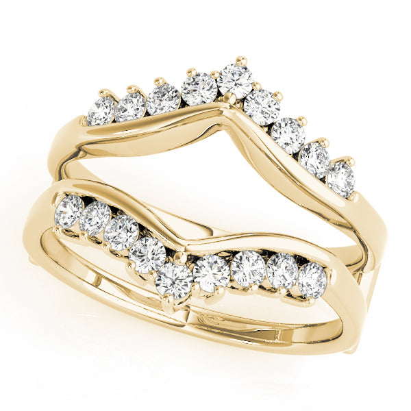 Wraps & Inserts Curved Half Eternity Ring in 10K/14K gold and platinum with certified lab-grown or natural diamonds