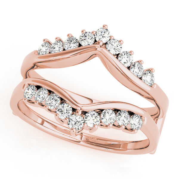 Wraps & Inserts Curved Half Eternity Ring in Gold & Platinum
