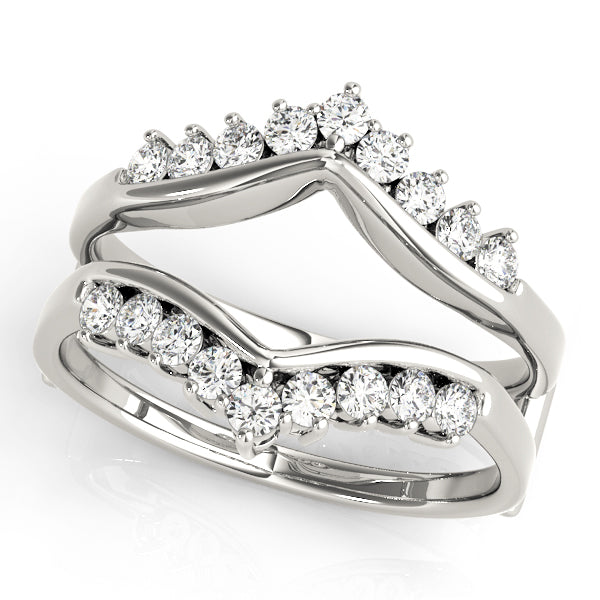 Wraps & Inserts Curved Half Eternity Ring in Gold & Platinum