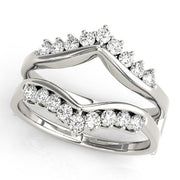 Wraps & Inserts Curved Half Eternity Ring in Gold & Platinum