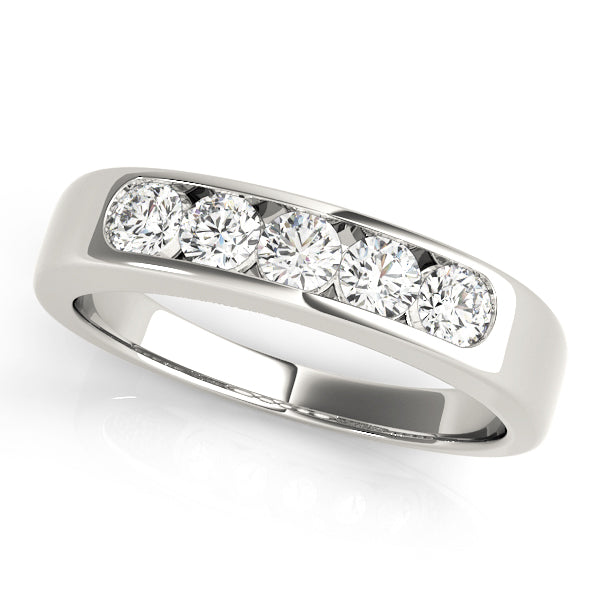 Channel Set Half Eternity Ring in Gold & Platinum