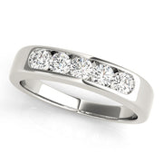 Channel Set Half Eternity Ring in Gold & Platinum