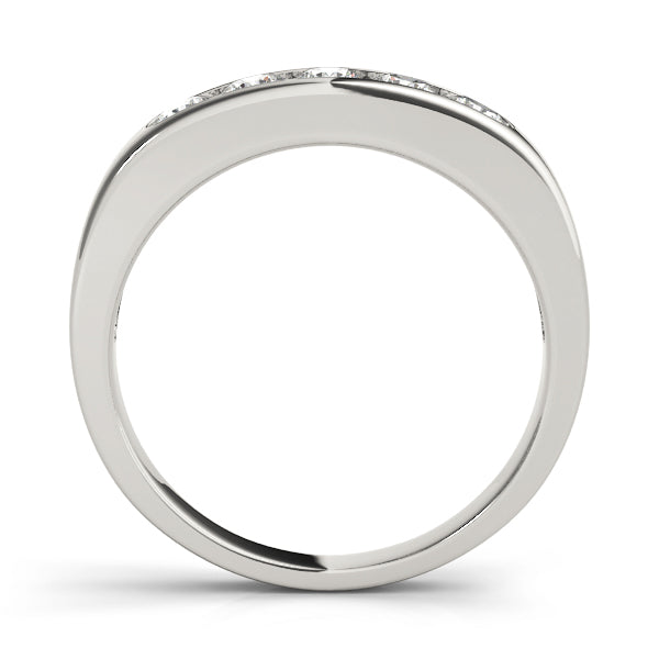 Channel Set Half Eternity Ring in Gold & Platinum