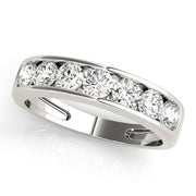 Channel Set Half Eternity Ring in Gold & Platinum