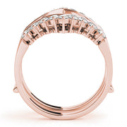 Chevron Engagement Enhancer Half Eternity Ring in Gold & Platinum