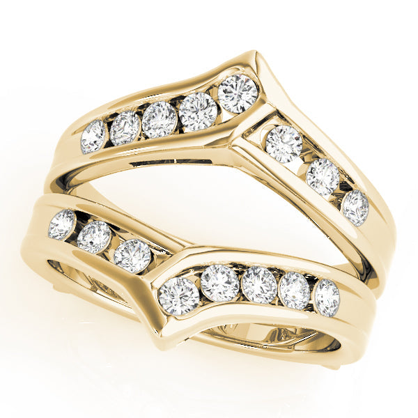 Channel Set Wraps & Inserts Half Eternity Ring in 10K/14K gold and platinum with certified lab-grown or natural diamonds