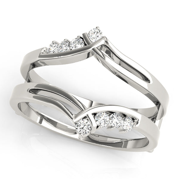 Engagement Wrap Half Eternity Ring in Gold & Platinum
