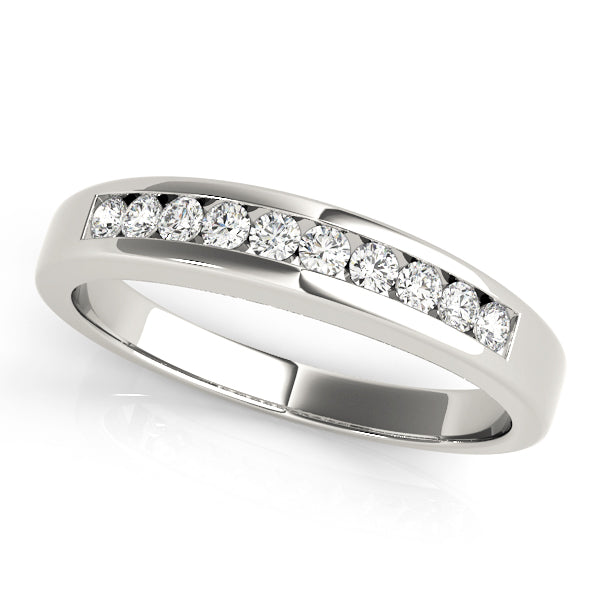 Channel Set Half Eternity Ring in 10K/14K gold and platinum with certified lab-grown or natural diamonds