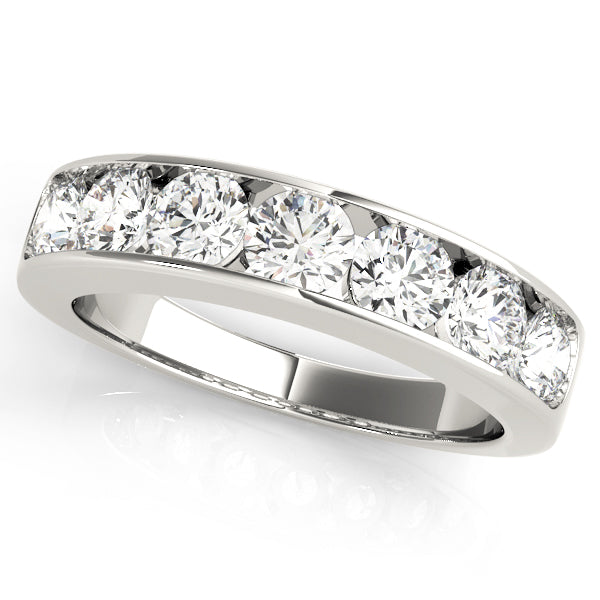 Channel Set Half Eternity Ring in Gold & Platinum