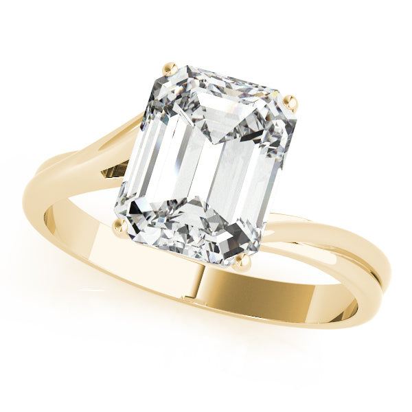 Iconic Color Rings Emerald Diamond Engagement Ring in 10K/14K gold and platinum with certified lab-grown or natural diamonds
