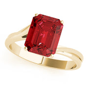 Iconic Color Rings Emerald Diamond Engagement Ring in 10K/14K gold and platinum with certified lab-grown or natural diamonds