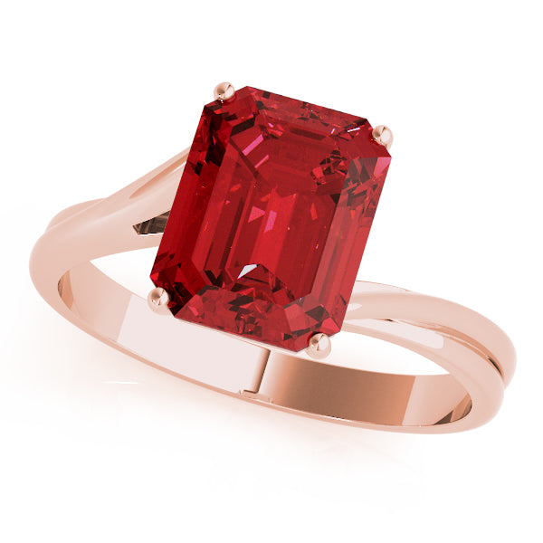Iconic Color Rings Emerald Diamond Engagement Ring in 10K/14K gold and platinum with certified lab-grown or natural diamonds