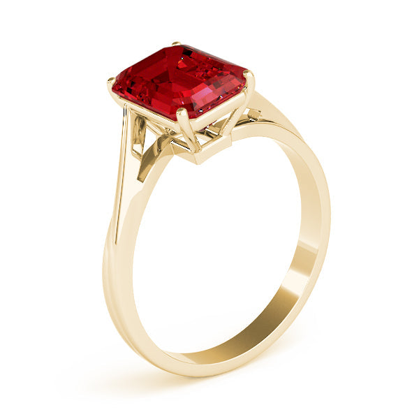 Iconic Color Rings Emerald Diamond Engagement Ring in 10K/14K gold and platinum with certified lab-grown or natural diamonds