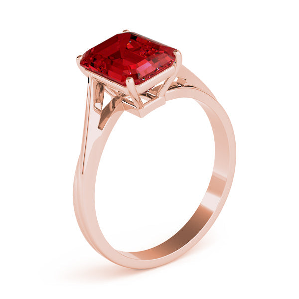 Iconic Color Rings Emerald Diamond Engagement Ring in 10K/14K gold and platinum with certified lab-grown or natural diamonds