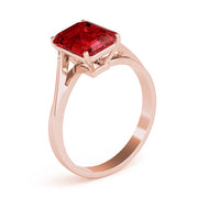 Iconic Color Rings Emerald Diamond Engagement Ring in 10K/14K gold and platinum with certified lab-grown or natural diamonds