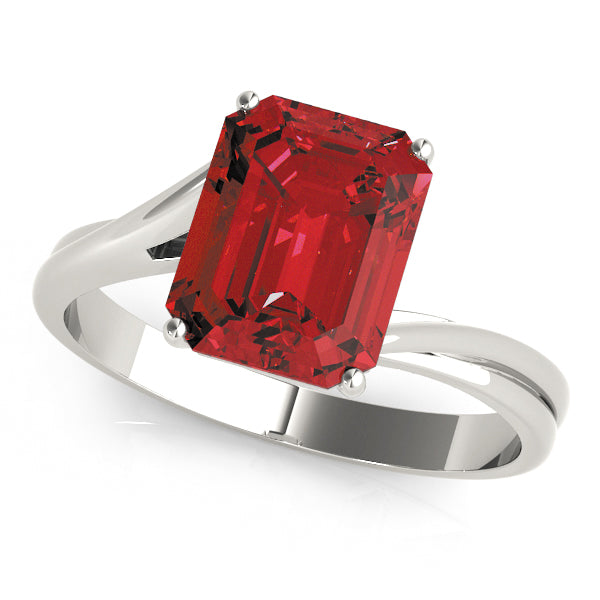 Iconic Color Rings Emerald Diamond Engagement Ring in 10K/14K gold and platinum with certified lab-grown or natural diamonds