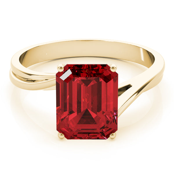 Iconic Color Rings Emerald Diamond Engagement Ring in 10K/14K gold and platinum with certified lab-grown or natural diamonds