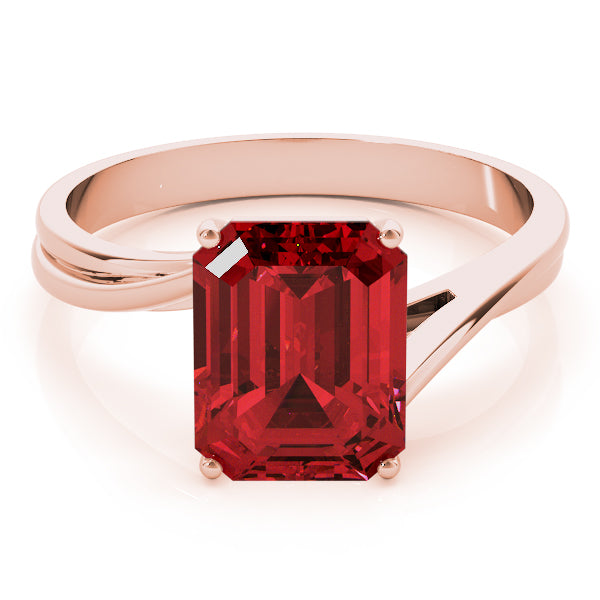 Iconic Color Rings Emerald Diamond Engagement Ring in 10K/14K gold and platinum with certified lab-grown or natural diamonds