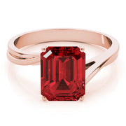 Iconic Color Rings Emerald Diamond Engagement Ring in 10K/14K gold and platinum with certified lab-grown or natural diamonds