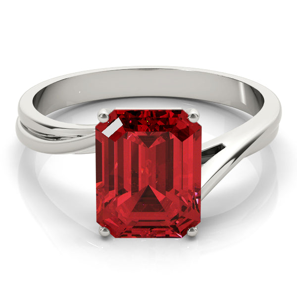 Iconic Color Rings Emerald Diamond Engagement Ring in 10K/14K gold and platinum with certified lab-grown or natural diamonds