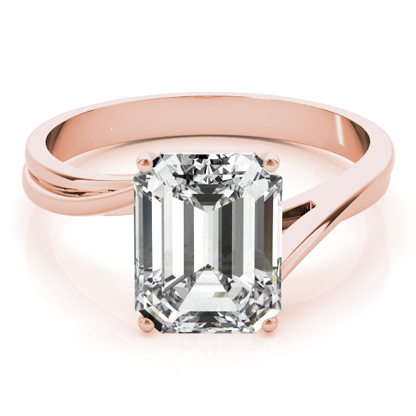 Iconic Color Rings Emerald Diamond Engagement Ring in 10K/14K gold and platinum with certified lab-grown or natural diamonds