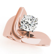 Signature Solitaires Any Shape Round Diamond Engagement Ring in 10K/14K gold and platinum with certified lab-grown or natural diamonds
