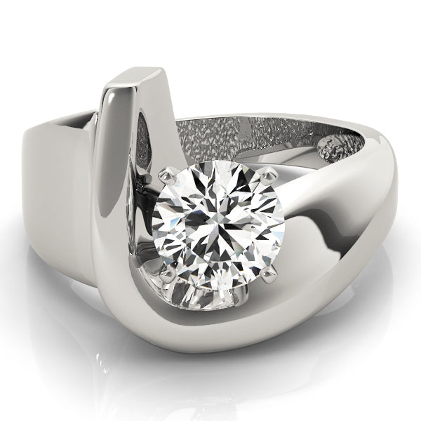 Signature Solitaires Any Shape Round Diamond Engagement Ring in 10K/14K gold and platinum with certified lab-grown or natural diamonds