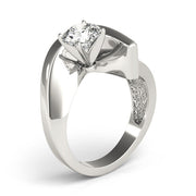 Signature Solitaires Any Shape Round Diamond Engagement Ring in 10K/14K gold and platinum with certified lab-grown or natural diamonds
