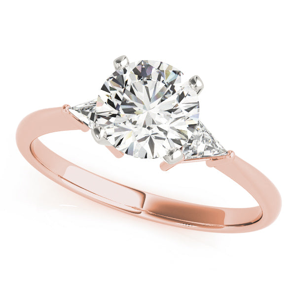 Regal Three-Stone Trillion Diamond Engagement Ring in 10K/14K gold and platinum with certified lab-grown or natural diamonds