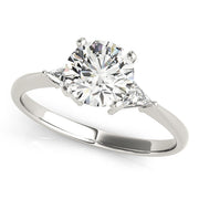 Regal Three-Stone Trillion Diamond Engagement Ring in 10K/14K gold and platinum with certified lab-grown or natural diamonds