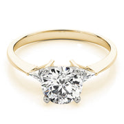 Regal Three-Stone Trillion Diamond Engagement Ring in 10K/14K gold and platinum with certified lab-grown or natural diamonds