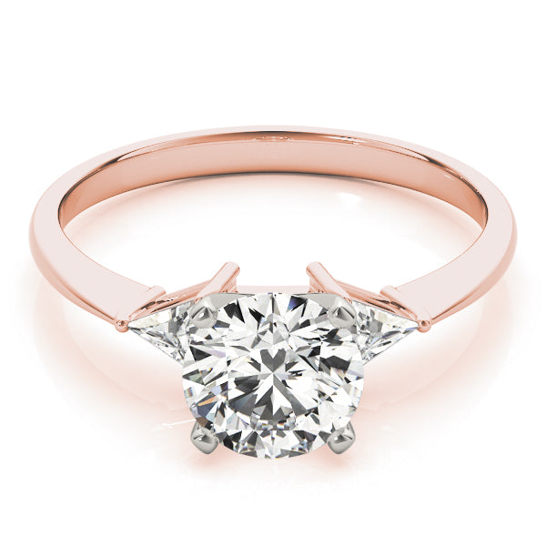 Regal Three-Stone Trillion Diamond Engagement Ring in 10K/14K gold and platinum with certified lab-grown or natural diamonds