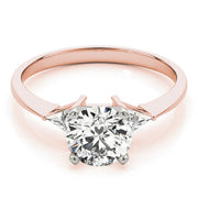 Regal Three-Stone Trillion Diamond Engagement Ring in 10K/14K gold and platinum with certified lab-grown or natural diamonds