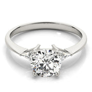 Regal Three-Stone Trillion Diamond Engagement Ring in 10K/14K gold and platinum with certified lab-grown or natural diamonds