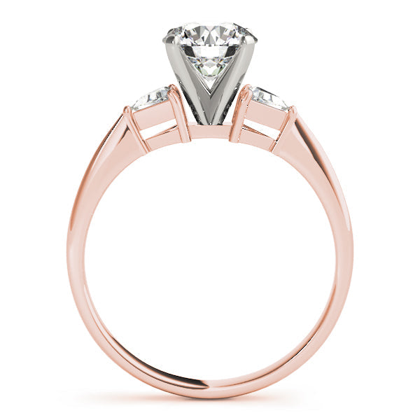 Regal Three-Stone Trillion Diamond Engagement Ring in 10K/14K gold and platinum with certified lab-grown or natural diamonds
