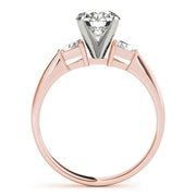 Regal Three-Stone Trillion Diamond Engagement Ring in 10K/14K gold and platinum with certified lab-grown or natural diamonds
