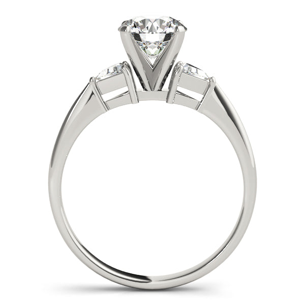 Regal Three-Stone Trillion Diamond Engagement Ring in 10K/14K gold and platinum with certified lab-grown or natural diamonds