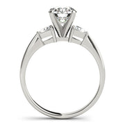Regal Three-Stone Trillion Diamond Engagement Ring in 10K/14K gold and platinum with certified lab-grown or natural diamonds