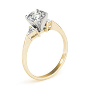 Regal Three-Stone Trillion Diamond Engagement Ring in 10K/14K gold and platinum with certified lab-grown or natural diamonds