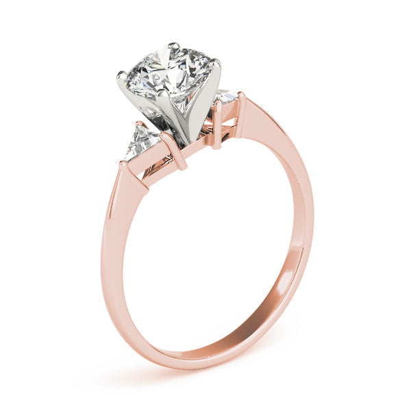 Regal Three-Stone Trillion Diamond Engagement Ring in 10K/14K gold and platinum with certified lab-grown or natural diamonds