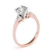 Regal Three-Stone Trillion Diamond Engagement Ring in 10K/14K gold and platinum with certified lab-grown or natural diamonds