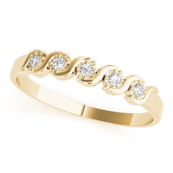 S Bands Half Eternity Ring in 10K/14K gold and platinum with certified lab-grown or natural diamonds