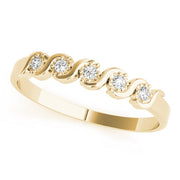S Bands Half Eternity Ring in 10K/14K gold and platinum with certified lab-grown or natural diamonds