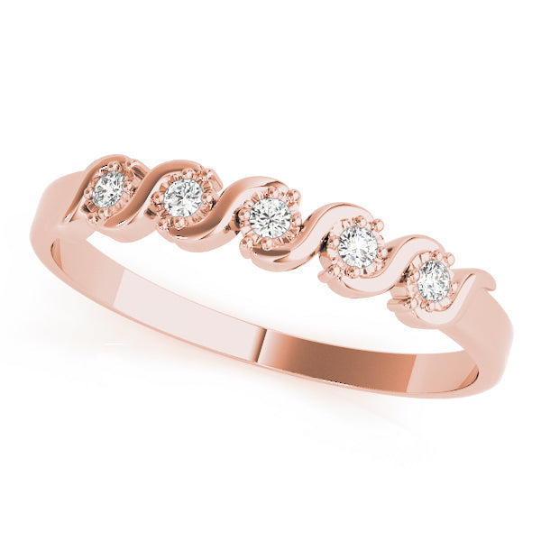 S Bands Half Eternity Ring in Gold & Platinum
