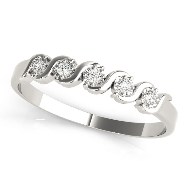 S Bands Half Eternity Ring in Gold & Platinum