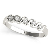 S Bands Half Eternity Ring in Gold & Platinum