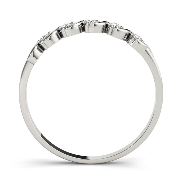 S Bands Half Eternity Ring in Gold & Platinum