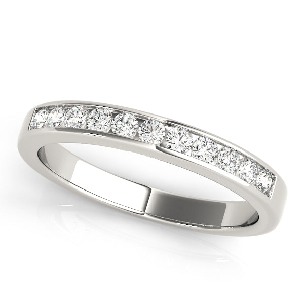 Channel Set Half Eternity Ring in 10K/14K gold and platinum with certified lab-grown or natural diamonds