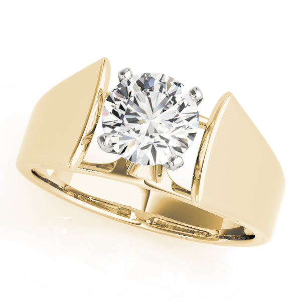 Sophisticated Solitaires Round Diamond Engagement Ring in 10K/14K gold and platinum with certified lab-grown or natural diamonds